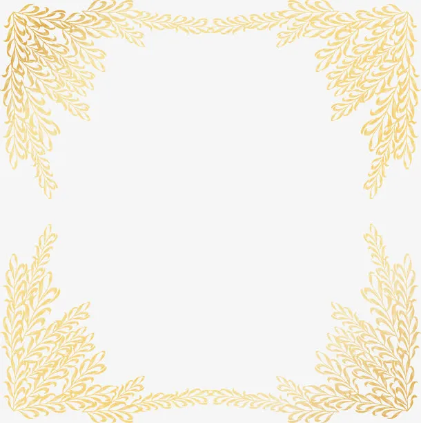 矢量手绘麦穗边框免抠