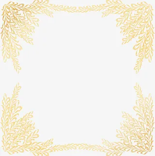 矢量手绘麦穗边框免抠