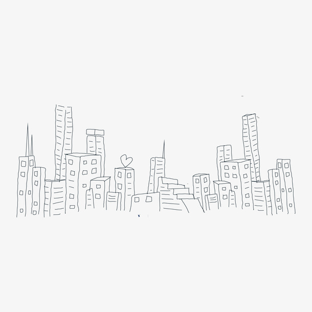 城市，剪影，线性，素材免抠