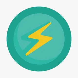 蓝色圆形闪电免抠