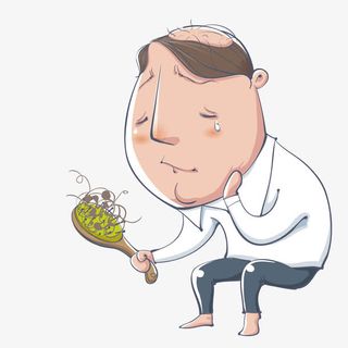 脱发的男子免抠