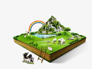 绿色环保景色免抠