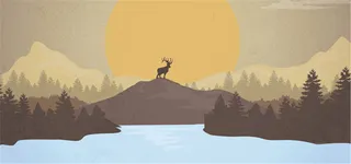 卡通小鹿树林背景高清