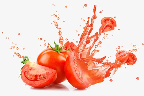 新鲜西红柿碎裂素材免抠