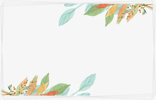 手绘花纹边框免抠