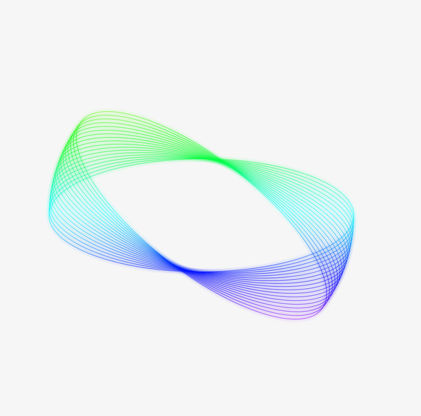 蓝绿科技感线条免抠