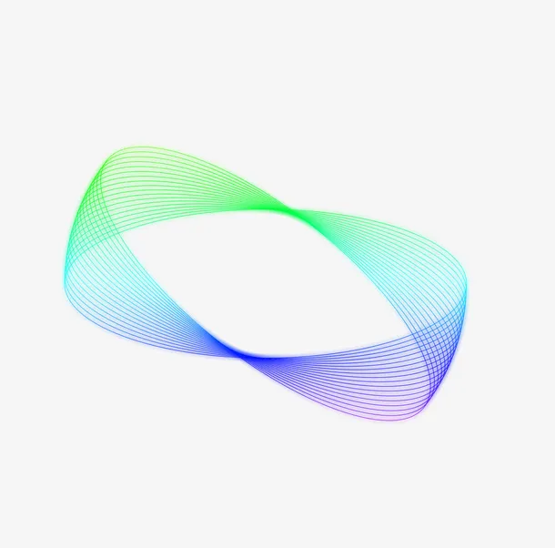 蓝绿科技感线条免抠