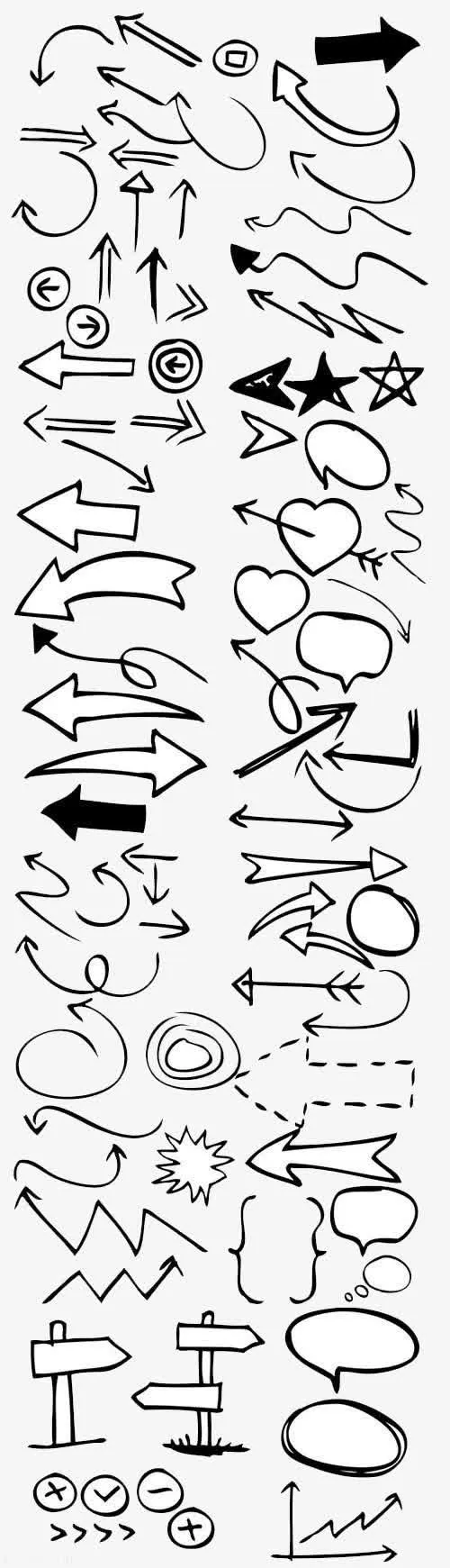 手绘箭头合集免抠