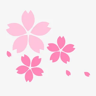 卡通漂浮樱花矢量贴图免抠