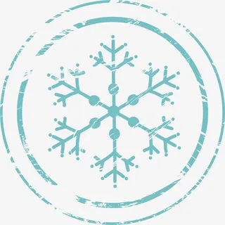 圆形雪花标志免抠