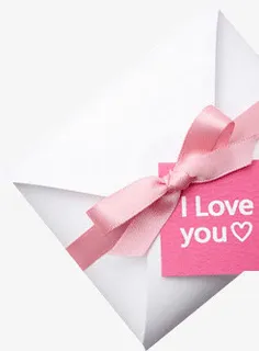 粉色绸带绑捆纸张免抠