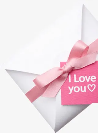 粉色绸带绑捆纸张免抠