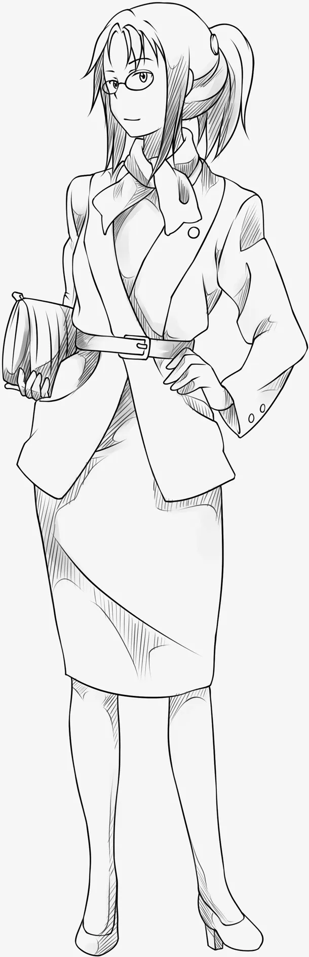 女孩线稿免抠