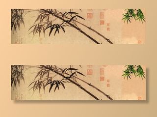 中国风竹子背景免抠