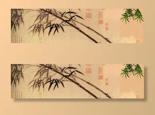 中国风竹子背景免抠