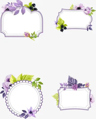 婚礼浪漫花边框免抠