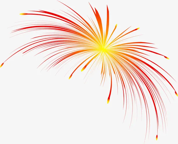 新年红色美丽烟花免抠