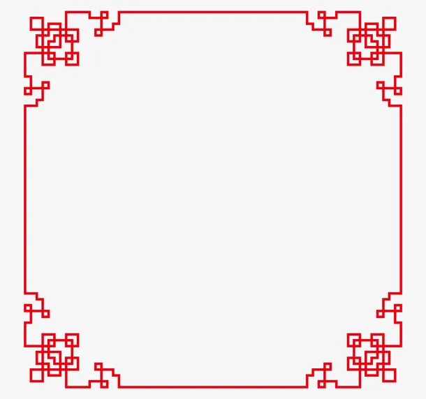 红色春节边框装饰矢量图免抠