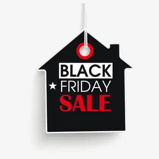 秋天枫叶房屋黑色星期五标签图片免抠