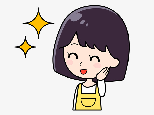 眯着眼睛微笑的卡通女孩免抠