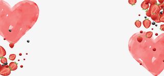 314白色情人节浪漫草莓与爱心免抠