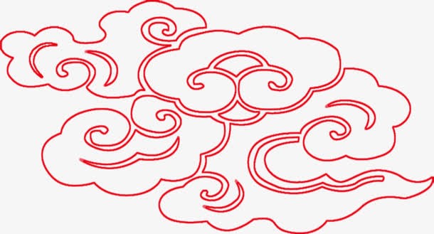 祥云元旦快乐素材免抠