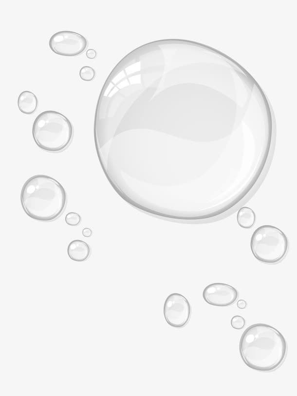 白色清新水滴背景免抠