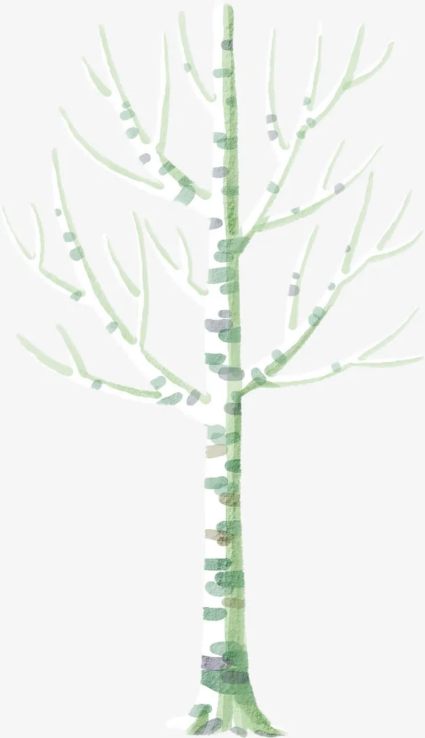 绿色卡通创意树枝免抠