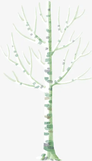 绿色卡通创意树枝免抠