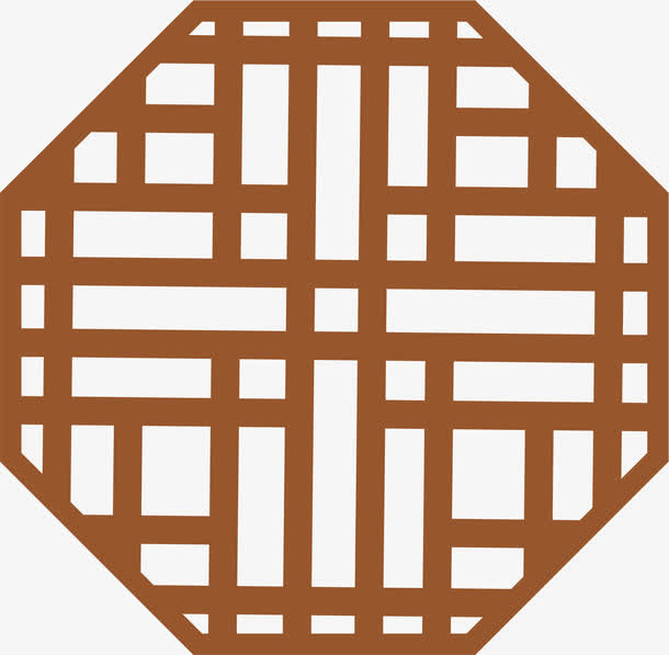 中式公园园林窗子免抠