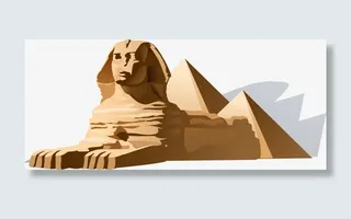 矢量手绘埃及建筑免抠