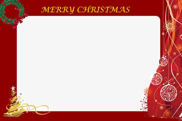 红色圣诞边框免抠