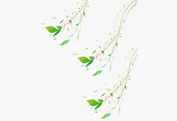 手绘彩色柳条素材免抠