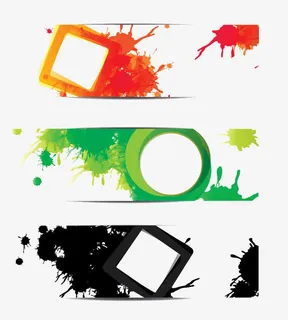 彩色喷彩相框免抠 彩色喷彩相框免抠