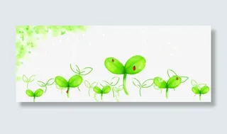 春天绿芽背景免抠