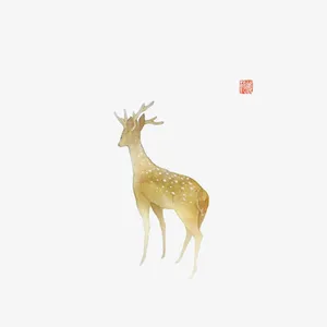 手绘梅花鹿免抠