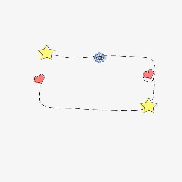 手绘彩色标题框可爱风免抠