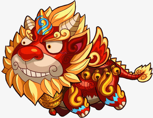 可爱金红小兽免抠