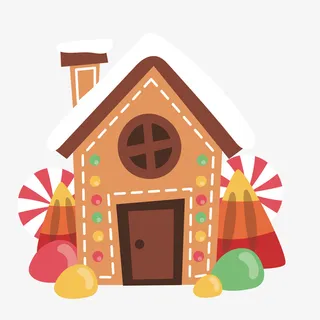 卡通圣诞姜饼屋矢量图免抠