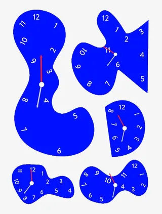 卡通时钟白云免抠