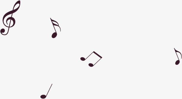黑色音符卡通漂浮设计免抠