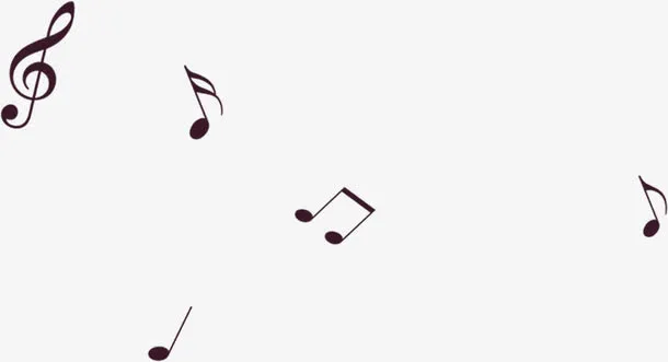 黑色音符卡通漂浮设计免抠