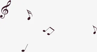 黑色音符卡通漂浮设计免抠