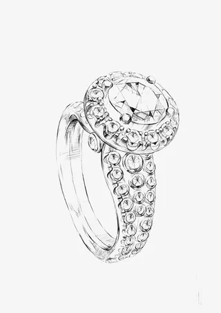 手绘珠宝笔稿免抠