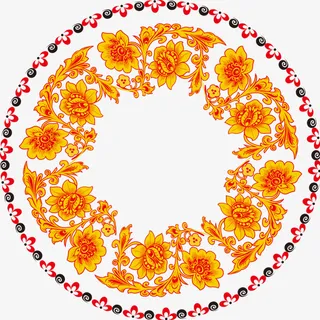 手绘中国风花纹底纹图案免抠