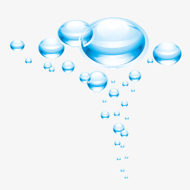 矢量升腾的水泡水滴免抠