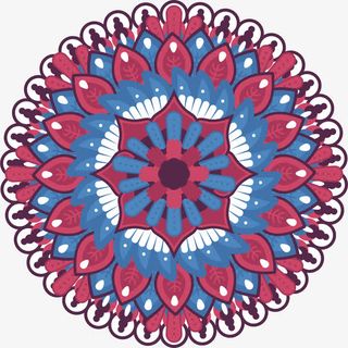 红蓝色曼陀罗免抠