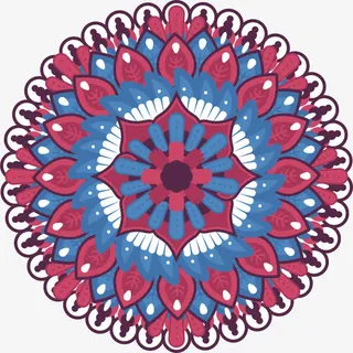 红蓝色曼陀罗免抠
