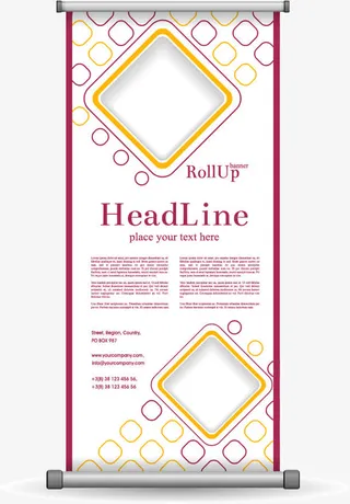 矢量易拉宝展架设计元素免抠