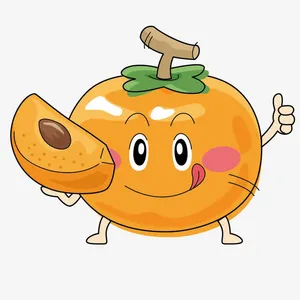 手绘柿子表情免抠